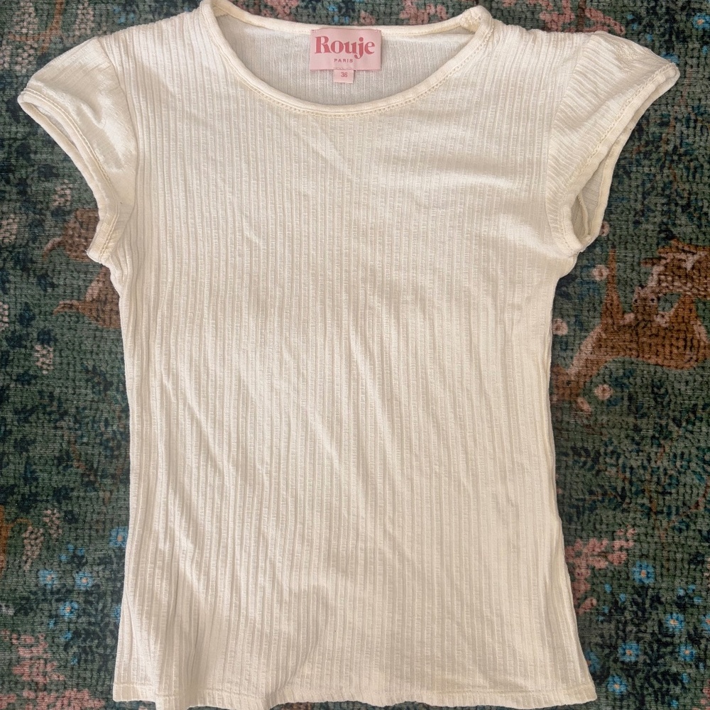 ROUJE Fergus T-shirt Ecru 36 NWOT